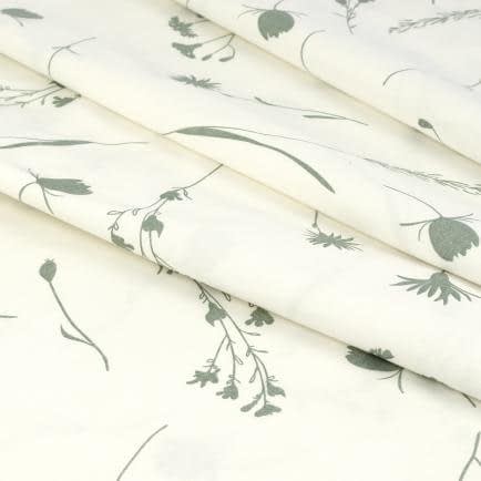 Фото -Бязь набивна "Волошки" білі на сірому 150см (140г/м2) 155482