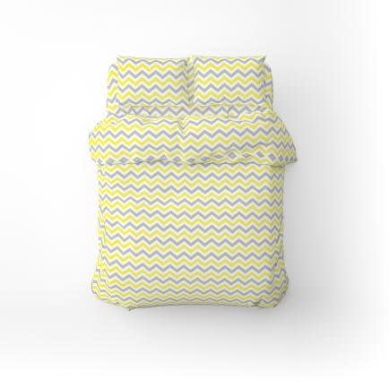 Фото -Полутораспальный комплект постельного белья Home Line "Зиг заг" (серо-желтый) 173838