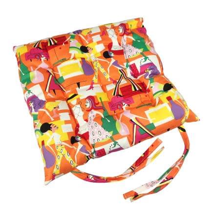 Фото -Подушка з зав'язками на стілець Home Line 40х40 см помаранчевий 131508