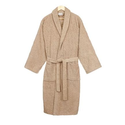 Фото -Халат махровий з шалевим коміром та кишенями (кавовий) XXXL 176940