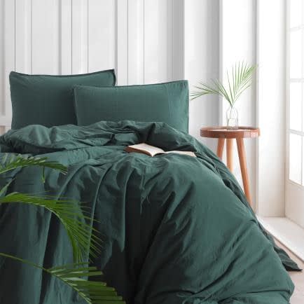 Фото -Полуторный комплект постельного белья Limasso "Dark green" (зеленый) 160651