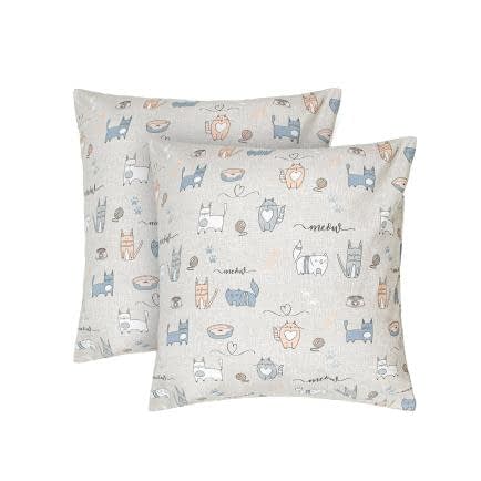 Фото -Наволочки бязеві (2шт.) "Котяча радість" бежеві 70х70 191518