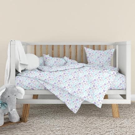Фото -Дитячий комплект постільної білизни Home Line Сердечки лавандово-бірюзовий 193595