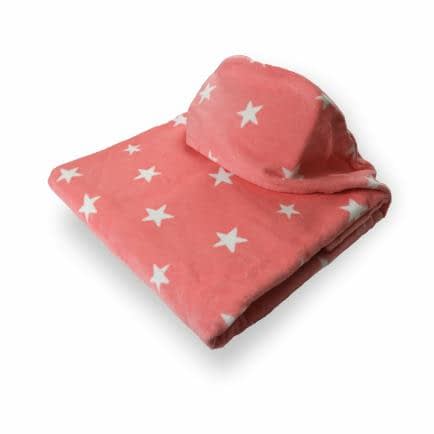 Фото -Пончо велюровое детское "Белая звездочка на розовом фоне" 130x70см 147171