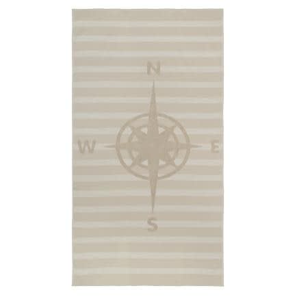 Фото -Рушник махрово-тканий пляжний "Компас" (бежевий) 90х160см 163083