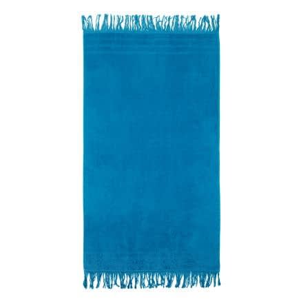 Фото -Рушник махровий пляжний бордюр "Вузькі смужки" (синій) 90х160см 163182