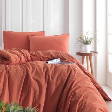 Фото -Евро комплект постельного белья Limasso "Mecca orange" (оранжевый) 160643