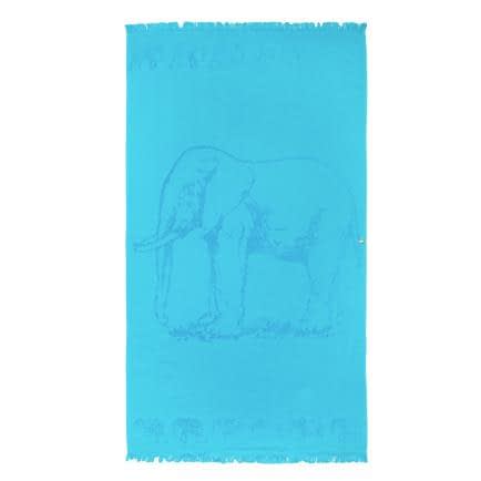 Фото -Рушник махрово-тканий пляжний "Слон" (блакитний) 90х160см 163120