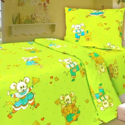 Фото -Детский комплект постельного белья Home Line "Веселые мышата" (зеленый) 113373