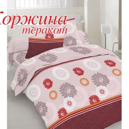 Фото -Двоспальний комплект постільної білизни Home Line "Жоржина" (теракотовий) 70х70 113864