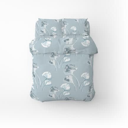 Фото -Півтораспальний комплект постільної білизни Home Line "Гінко Білоба" (сіро-блакитний) 173832