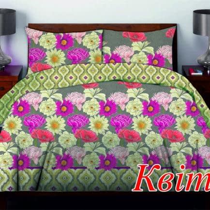 Фото -Євро комплект постільної білизни Home Line "Квіти" 50х70 122839