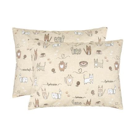 Фото -Наволочки бязеві (2шт.) "Котяча радість" (пісчано-рожевий) 50х70см 175855