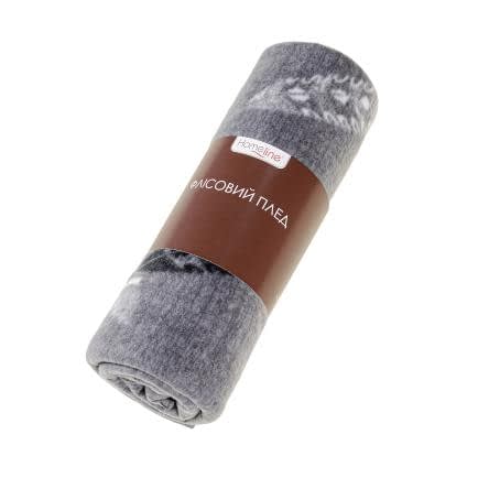 Фото -Плед флісовий полар "Пір'я" сірий 160х220 184781