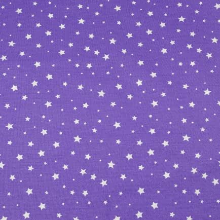 Фото -Бязь набивна "Зірки" фіолетова 150см (140г/м2) 154975