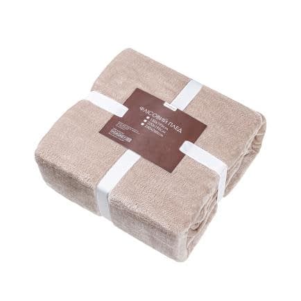 Фото -Плед  флісовий Фланель бежевий 240х260 192051