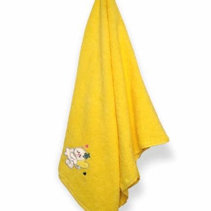 Фото -Полотенце махровое с вышивкой "Котик" (желтый) 50х90см 138109