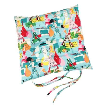 Фото -Подушка з зав'язками на стілець Home Line 40х40 см блакитний 131507