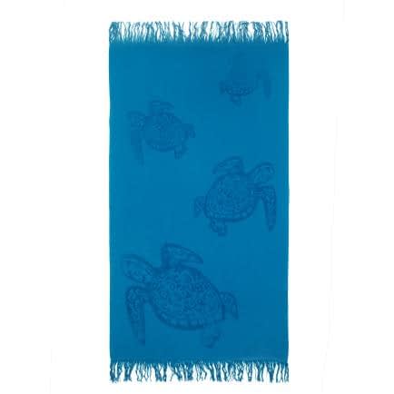 Фото -Рушник махрово-тканий пляжний "Черепахи" (синій) 90х160см 163183