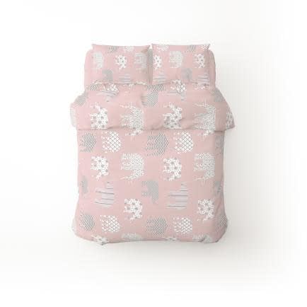 Фото -Полутораспальный комплект постельного белья Home Line "Слоны" (розовый) 173779