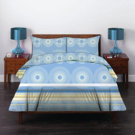 Фото -Евро комплект постельного белья Home Line "Рондо" (голубой) 134703