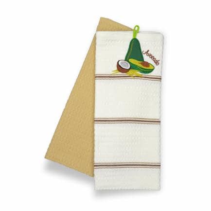 Фото -Набір рушників вафельних кухонних 2 шт. Home Line «Авокадо» (бежевий) 45х70см 142343