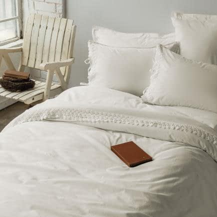 Фото -Євро комплект постільної білизни Issimo "DAISY VANILLA" з мереживом 177179