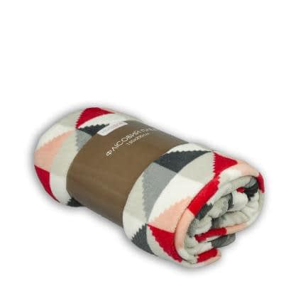 Фото -Плед флісовий Корал "Ромби червоні" 150х200см 151397