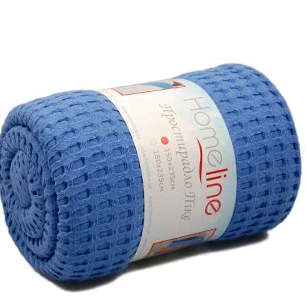 Фото -Простирадло вафельне піке (синє) 180х235см 109681