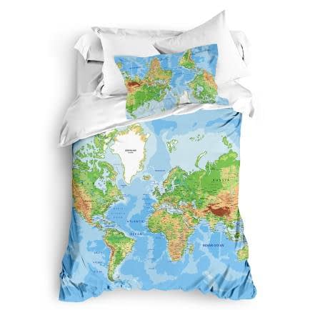 Фото -Півтораспальний комплект постільної білизни Home Line "Карта світу map" 151342