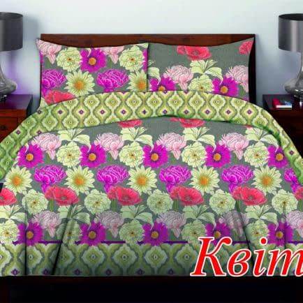 Фото -Двуспальный комплект постельного белья Home Line "Цветы" 50х70 (кейс) 122958