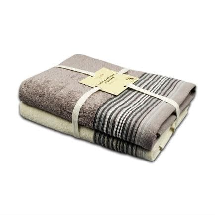 Фото -Набір махрових рушників 2 шт. Home Line "Тео" (кремово-бежевий), 68х128см 133812