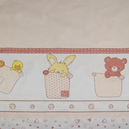 Фото -Бязь набивна "Ведмежата" бордова 150см (140г/м2)155479