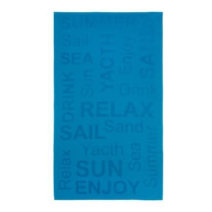 Фото -Рушник махрово-тканий пляжний "Sun and Summer" (синій) 90х160см 163187