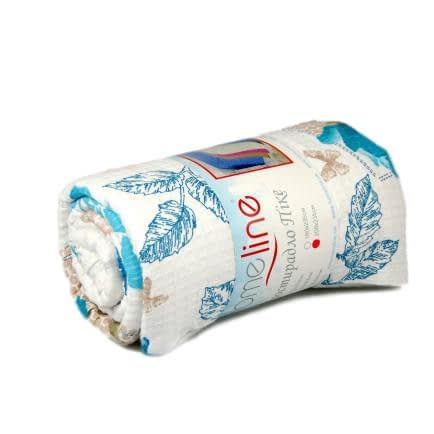 Фото -Простирадло вафельне піке 160х235см (бірюзове) "Квітка" 116814