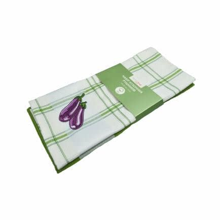 Фото -Набір рушників вафельних кухонних 2 шт. Home Line «Баклажан» (зелений) 45х70см 142345