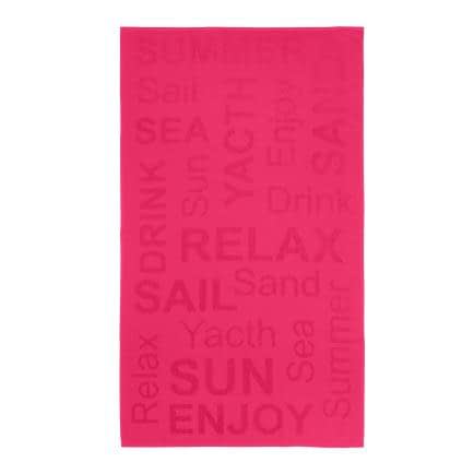 Фото -Рушник махрово-тканий пляжний "Sun and Summer" (фуксія) 90х160см 163155