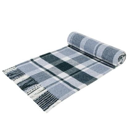 Фото -Плед Метро (біло-сіро-блакитний/темно-зелений) 140х200см 186961