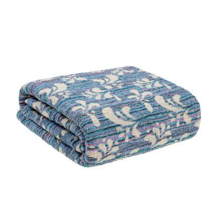 Фото -Простирадло махрове Home Line жакардове "Завитки" 150х212см (синє) 176540