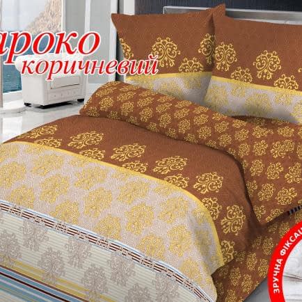 Фото -Євро комплект постільної білизни Home Line "Бароко" (коричневий) 113166