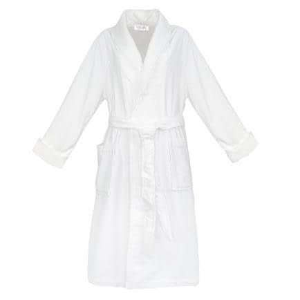 Фото -Халат велюровий шалевий комір (білий) S 160974