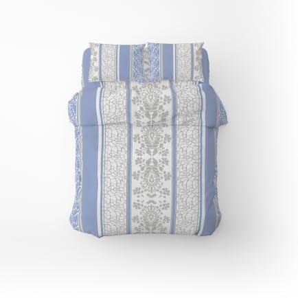 Фото -Полуторный комплект постельного белья "Мрамор" (синий) 50х70см (2 шт.) 156308