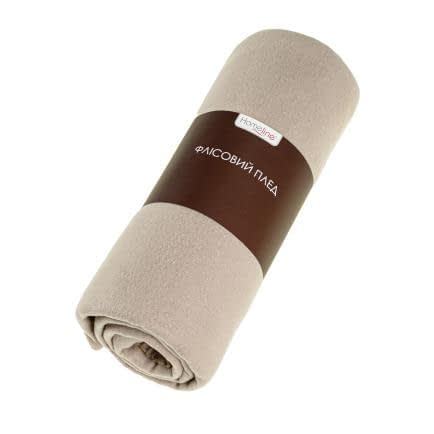Фото -Плед флісовий гладкофарбований бежевий 130х160 183941