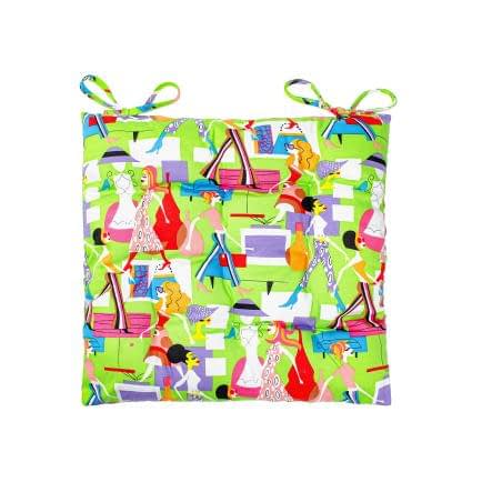 Фото -Подушка з зав'язками на стілець Home Line 40х40 см зелений 131506