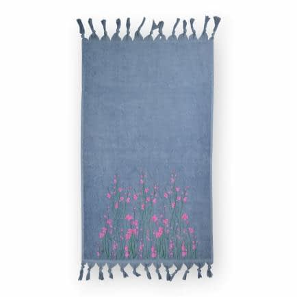 Фото -Рушник велюровий Home Line "Spring" (синій), 68х127см 126241