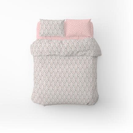 Фото -Полутораспальный комплект постельного белья Home Line "Цветение трав/Горох" (розовый) 176186