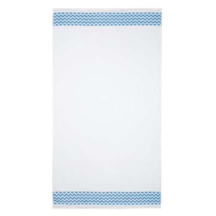 Фото -Рушник махровий "Зігзаг синій" (білий) 90х160см 163243