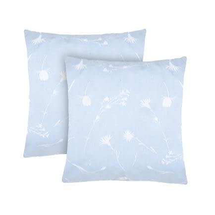 Фото -Наволочки бязеві (2шт.) "Волошки білі на блакитному" 70х70см 183298