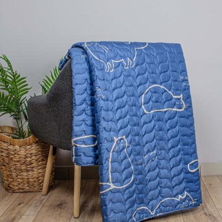 Фото -Покривало стьобане Home Line 160х210 Коти Синій 192261