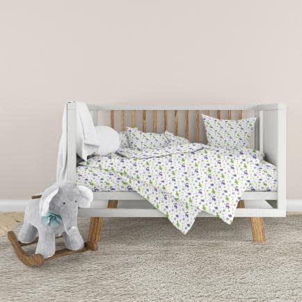 Фото -Дитячий комплект постільної білизни “ДИНОЗАВРИКИ” (салатово-фіолетовий) 183367